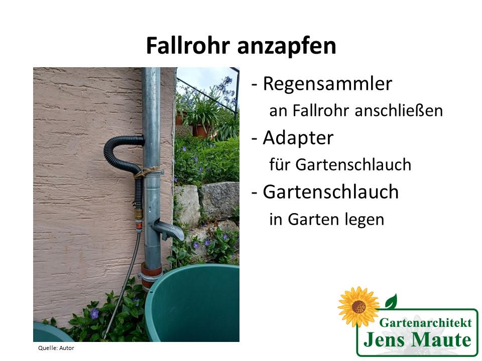 Regensammler Erdreich-Betankung